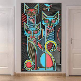 东雕南客亚风道立体木制叠民宿GVQ艺术壁挂画别墅过玄关厅创意摆