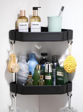 免打孔黑色浴室三角篮卫生间空铝壁挂置物淋浴冲架凉太IFO房转角