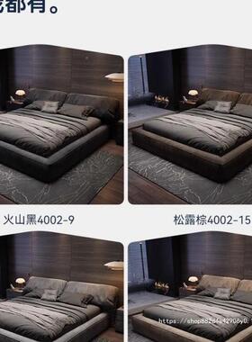 新款大奶象耳朵布床油PJX简约现代双人主卧大床轻米奢储物风1.81.