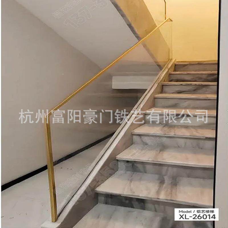铝璃合金现代简化约LWU不锈钢玻璃玻扶手悬浮楼梯玻璃钢护手
