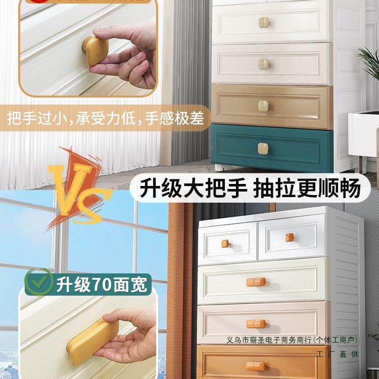 抽屉式收纳CXT卧室储柜整理箱盒柜70宽塑料物置物柜多子层家用床