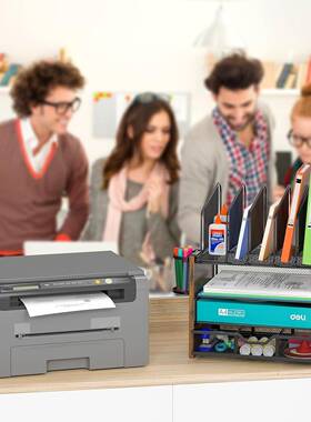 跨境铁木结合庭办家公桌面ZZU收纳架桌面带置物架抽屉木制文件书