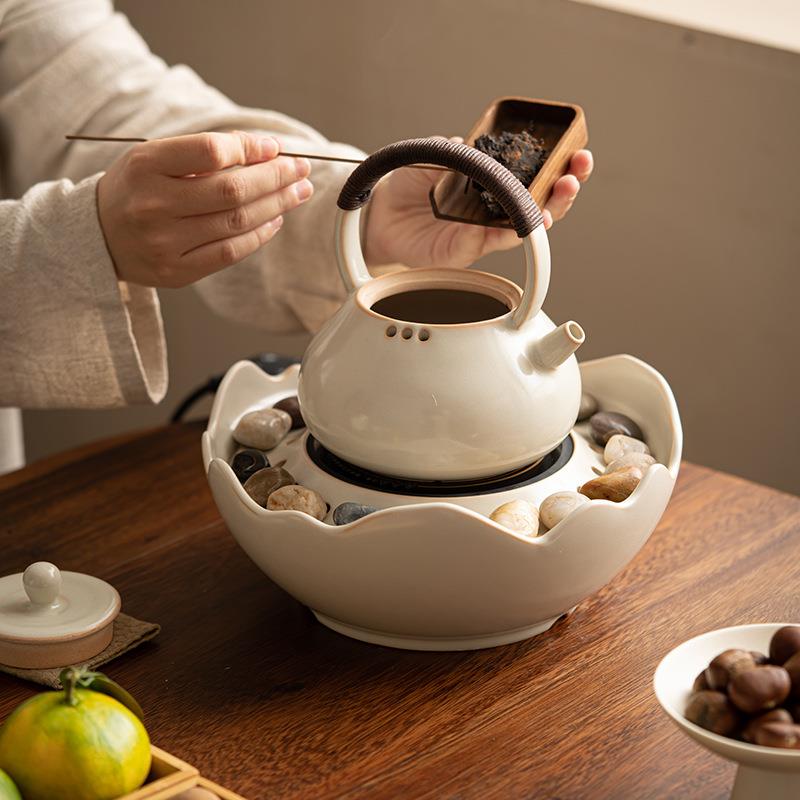德化泡陶瓷电陶炉日式提梁壶侧把壶茶壶烧水壶茶tssc0009煮茶围煮