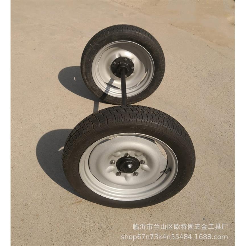 厂家直供2寸橡胶成套拖车轮4车轱车辘农机后斗配马套125R16成刹车