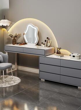 轻奢岩板实木化妆桌卧室妆功台柜一ACK体202斗5新款梳感多能收纳