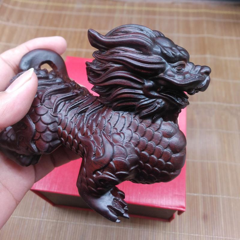 黑檀木雕摆麟瑞麒兽家居装动物饰招财件送礼木MMI质工艺品
