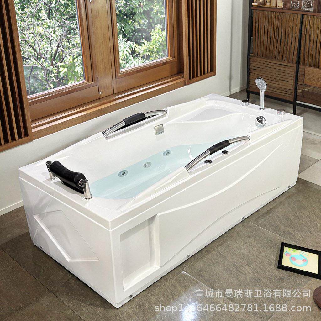 厂家直供浴缸小户型家用按摩冲浪浴盆亚克力酒店工程洗澡浴池跨境