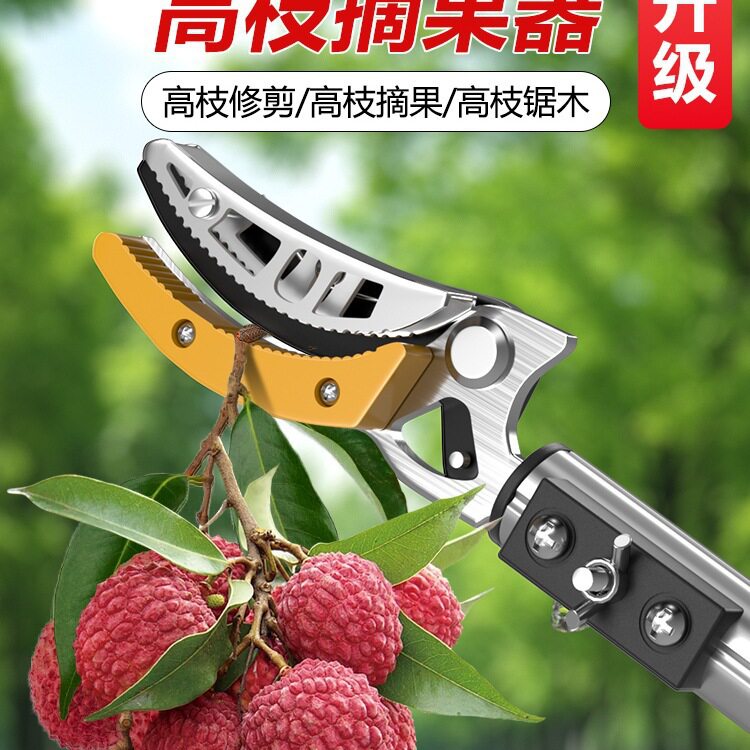 摘水果伸缩杆采摘荔枝花椒杨梅桃杏李高枝剪高空枝剪仅涂