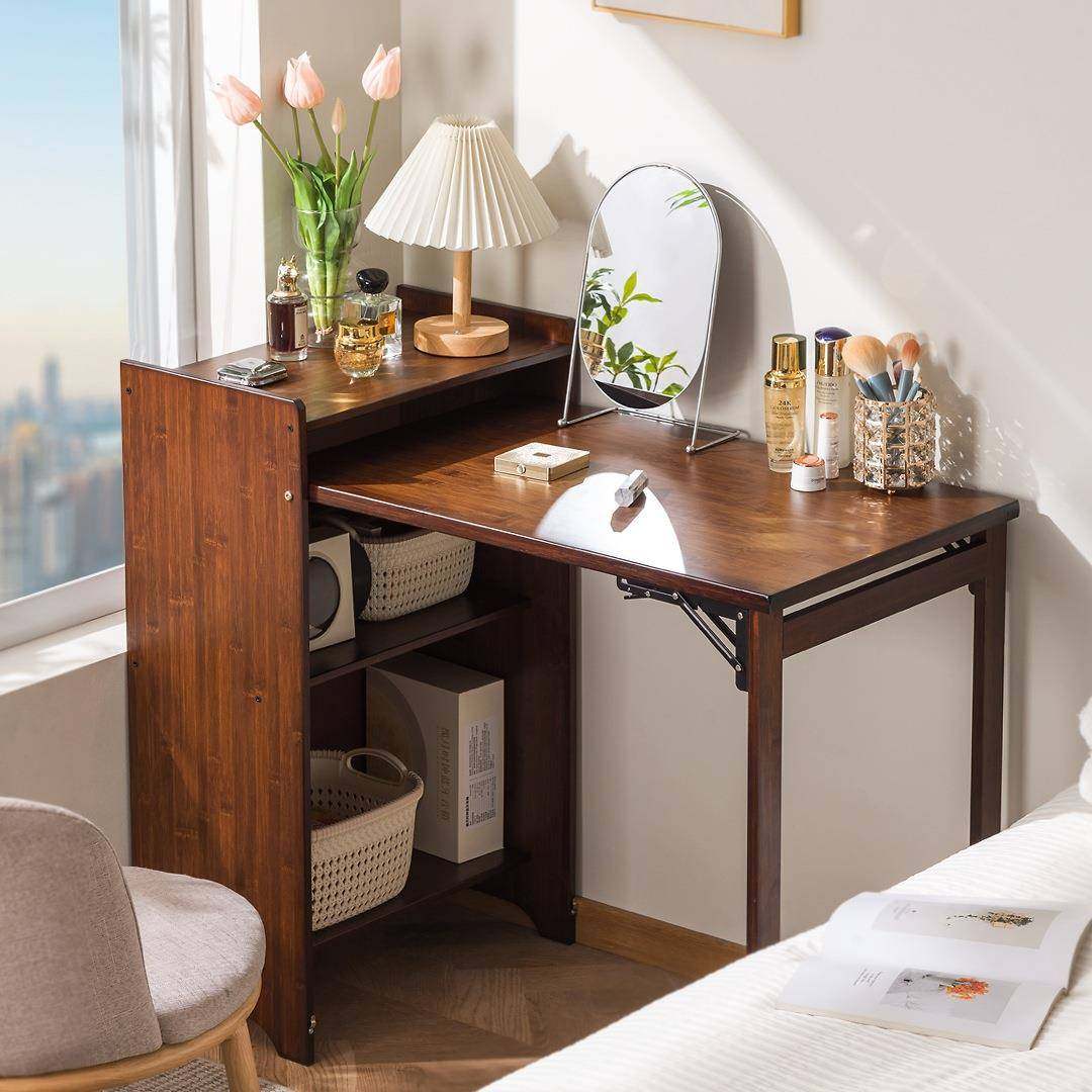 JML折叠书桌书柜一体型卧房室电脑桌家用户学生儿童学习桌小书办