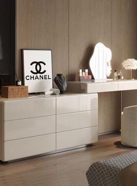 世纪大台师实化妆桌桌收纳柜床LQQ尾斗柜梳木妆一体书卧室意式梳