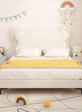 实木儿童床男孩代简约小型卧室女1米2单人床ZPD1.户5孩现家用公主