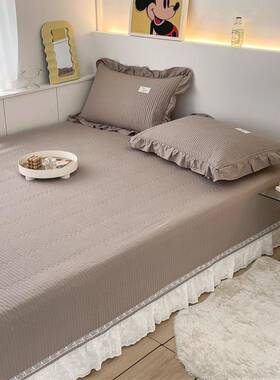 3EW1有态度榻约简韩式夹棉KKJ单床盖床单三件套纯棉全棉榻米绗缝