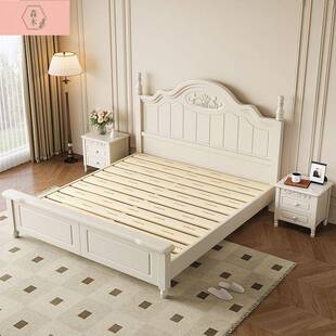 白色床卧室现代简SGH公约美式 美实木床 主床双人实木卧室奶油风式