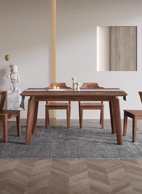 原木餐PBL台高大长桌桌黑木胡桃意式简约实木餐轻奢端餐厅广岛椅