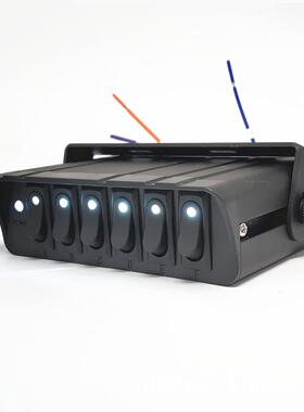 新款YJ-6P六灯位3PN圆形开关I组带面板控制系统蓝红LED配线合安装