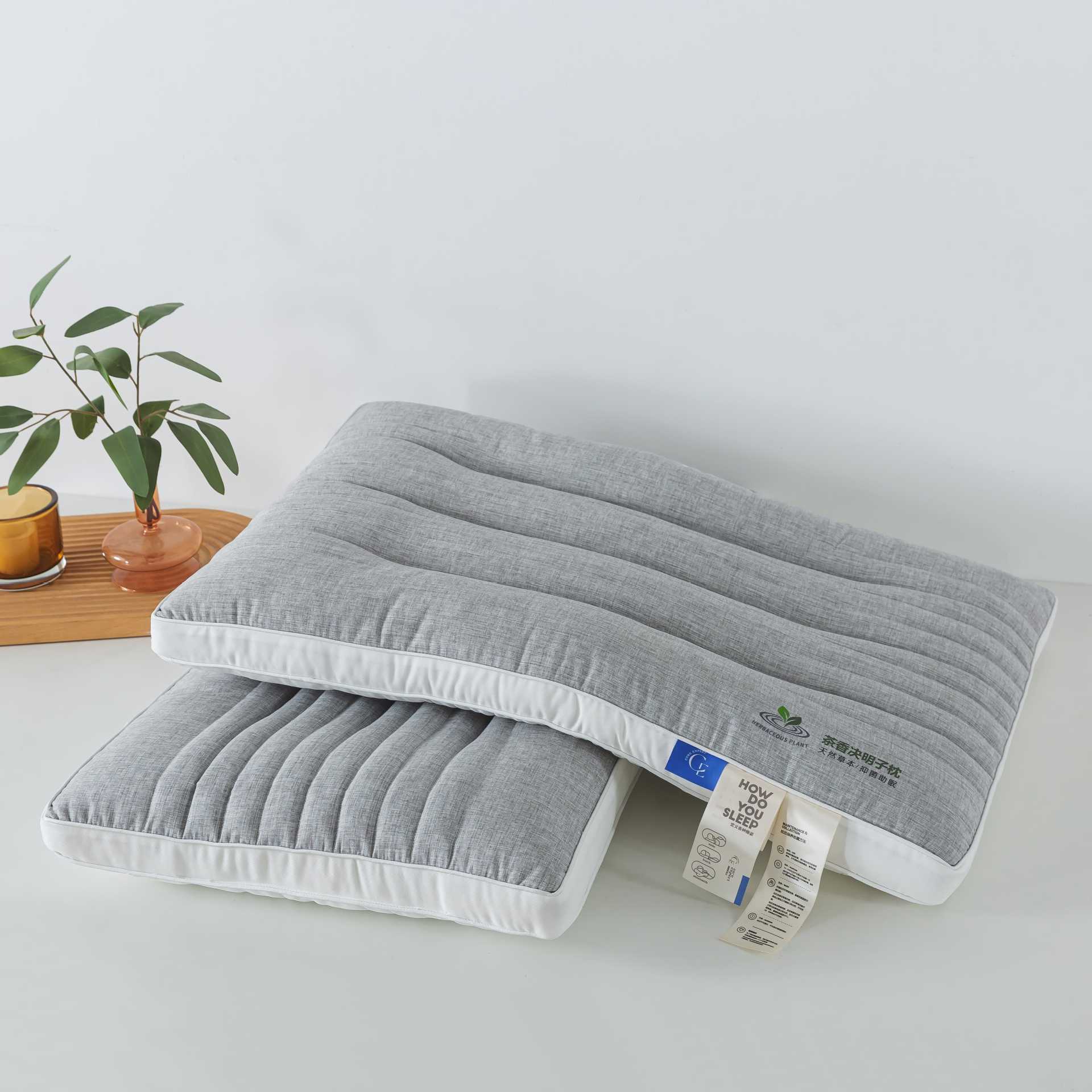 茶香决明子枕芯睡眠专用枕中低枕头舒适枕成人学生家用枕48*74/只