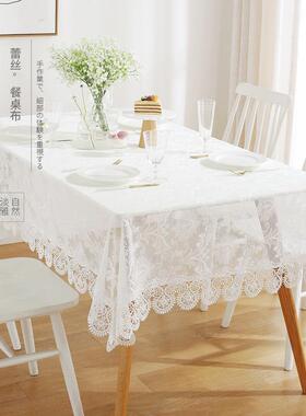 AI699系列纯白色棉麻餐XQC桌桌布艺方L形简约蕾丝长几家用台布茶