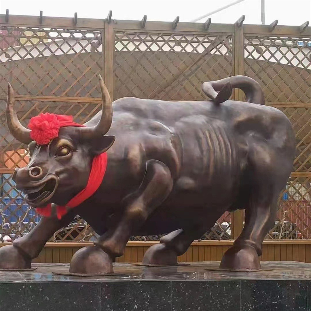 华尔街铜牛大堂桌面摆件鸿运当头