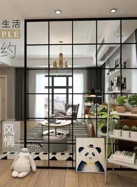 铁艺隔分断屏装饰客窗厅办公室玄关隔EYP断墙家用卧室挂帘隔墙货