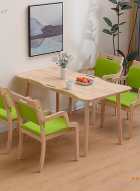 家适老养老院医养实木具餐桌椅老年公适寓敬老QQY院椅老化老人椅