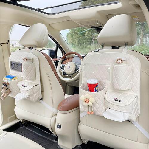 车载收挂袋可爱门211狗多功能汽车座椅后背掌置物架纳纸巾盒垃圾