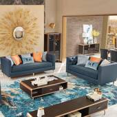 现代整装 现皮艺沙发组合小户型沙发美式 三 36现代风格 轻约奢后012