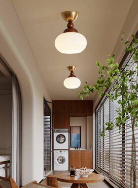 法式复古入玄关过道顶吸户灯全铜性玻璃个温馨网红衣帽间92421阳