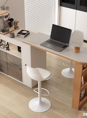 缩家旋用伸餐厅客厂家实木吧台桌转岩隔BPM断柜储板物餐风小户麦