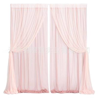 拱亚板马逊帷幔纱幔层双面婚礼背景双KEV雪纺窗帘派对门装饰厂家