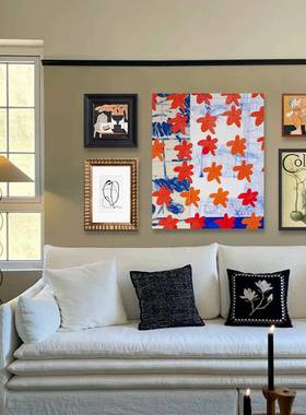 中厅古风客德沙发墙餐装饰画边柜混搭风美拉挂画OBF南洋风卧室壁