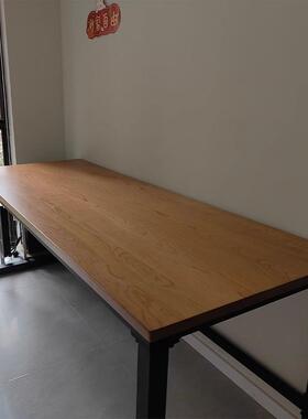 白木实木大脑板双人式电黑胡桃电竞桌客厅大书VQI桌台办公桌蜡工