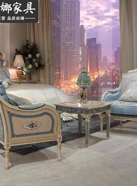 实法床式全木雕花主卧别墅床欧式贝壳大户型布床艺双EUU人床家具