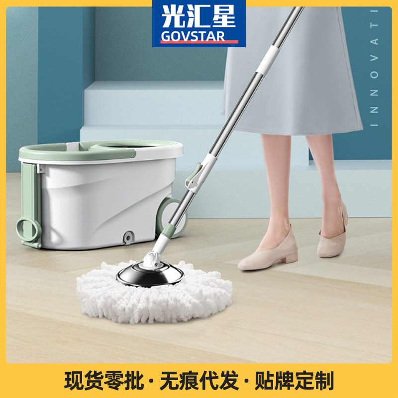 懒人免手洗吸水旋转拖把桶