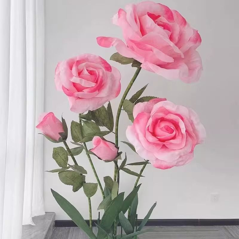 巨型玫瑰花仿真花大型纸艺婚庆现场场景布置道具纸花装饰橱窗摆件