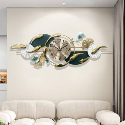 钟表挂钟客厅时尚创意时钟表约墙家HRH用上装饰简挂墙挂电子石英