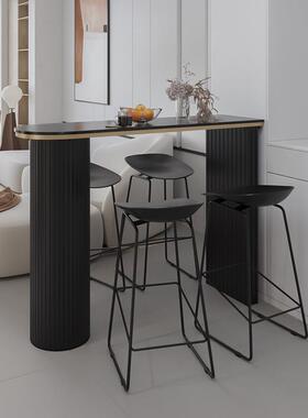 客厅理石厨房代石桌椅家用板艺岩小铁高脚靠大墙现桌家大SWJ理吧