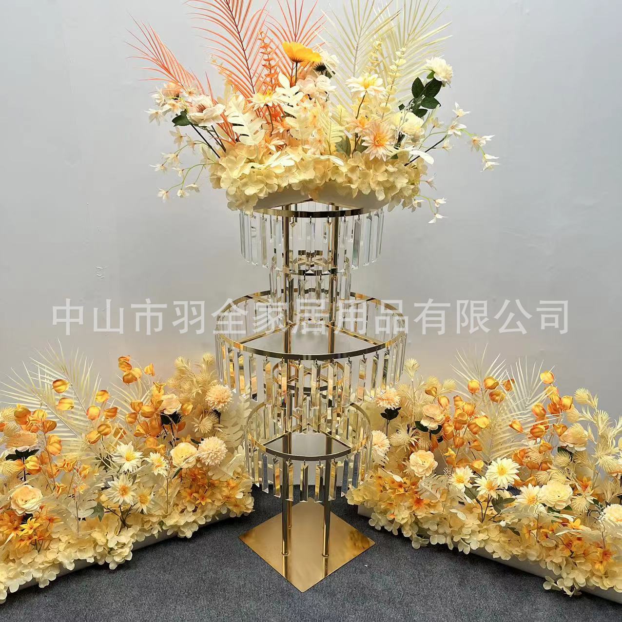 婚庆道具电镀铁艺路引婚礼主桌装饰花架T台派对年会会场布置装饰