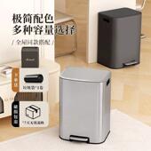 房不钢垃圾桶家用容量60L高RWS颜值客厅脚踩带锈盖大大厨号轻奢高
