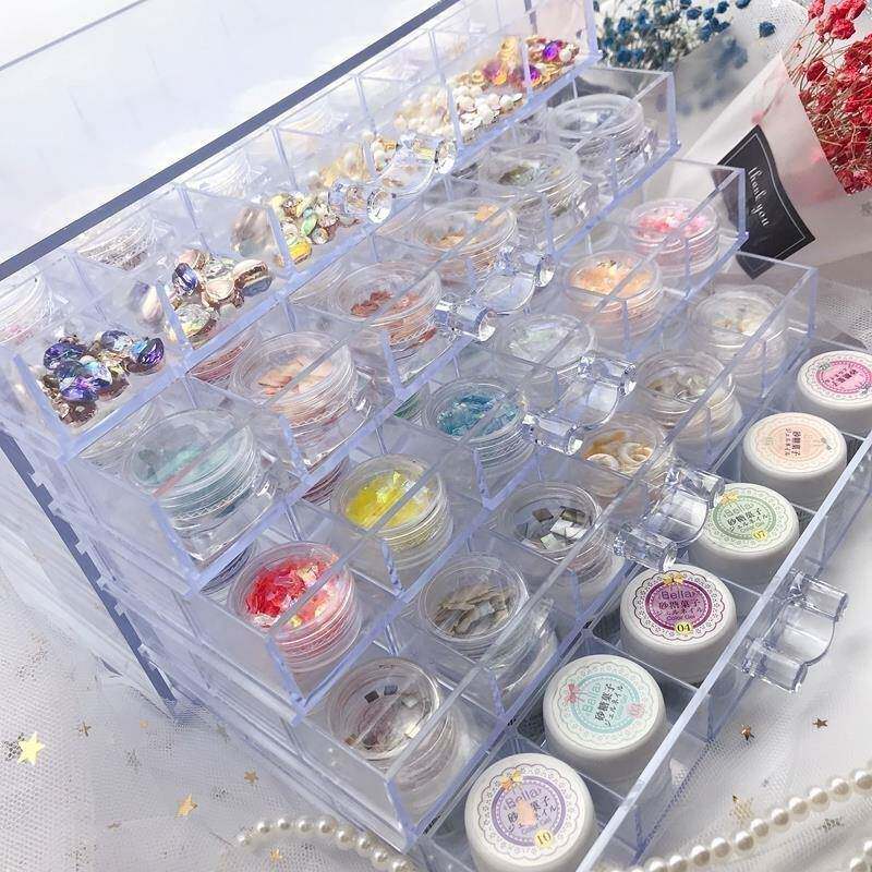 珠子收纳盒美甲放钻饰品收纳柜多力抽屉格亚克见详情透明专业式美
