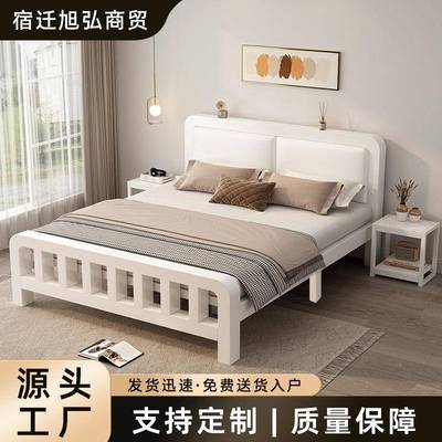 铁铁床家卧室.单双人床1.8米GMK出租房15米软包床头加粗加厚艺床