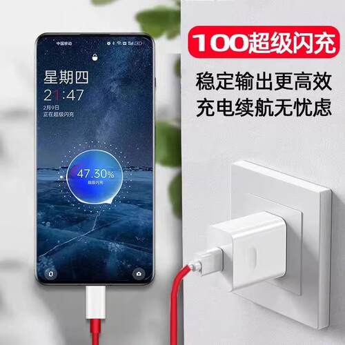 适用一加充o电超级闪充100快充一加8/9/10/121/12器手机一加Ace2v/3V充电头一加ac100We2/3/3Pr充电器米线