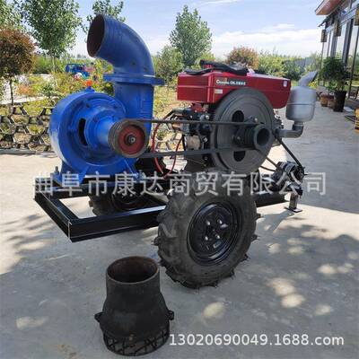 10寸11552寸铸铁混流6泵移动式工程排水机寸寸抽柴油拖8车泵泥浆