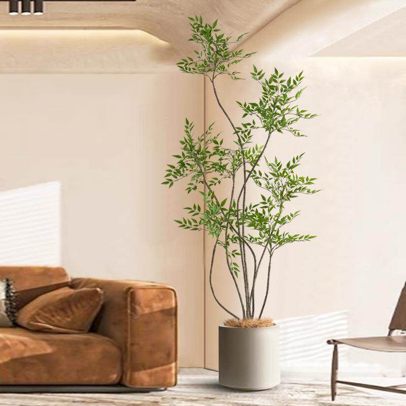 南天竹装大型端仿真绿植高轻AXO奢物室内客厅仿生植落地饰花盆栽