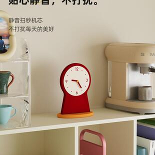 高颜值桌时面钟摆件创意摆台式钟客厅钟小台钟表时桌面表床头F985