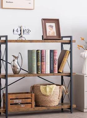 美纳式铁木F50018结合书架简约桌置面物理架落地式办公室收纳整架