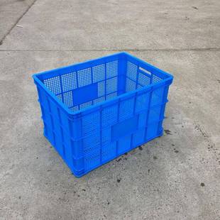 厂销755塑料厚周转筐仓加塑胶装服快递框储框子YQP大号可堆高蓝色