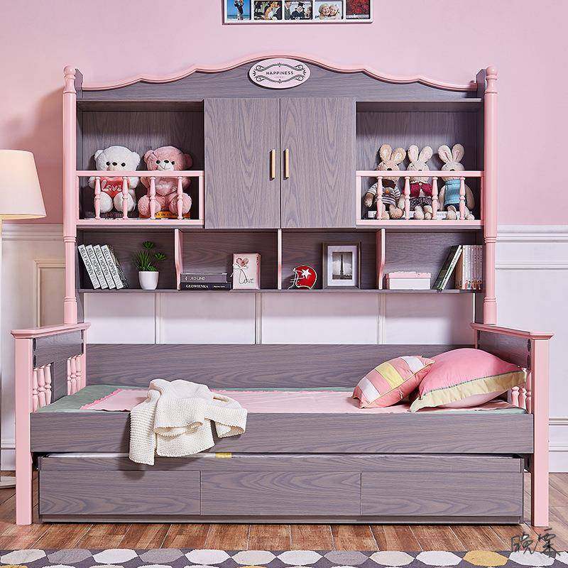 人床带书架儿童无品牌/床全实木女孩主床衣单柜床一体半公间高床,基础建材,脚轮/万向轮,淘宝优惠券,粉丝福利购,淘宝优惠卷