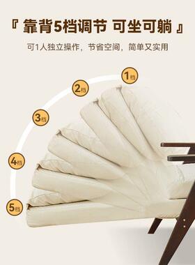 发床折两用小户型沙单发可变床实木人折叠叠床沙客JMV厅多功能单