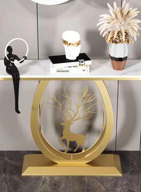 代创意玄架873观景台现入户玄关柜玄端关台关轻奢岩板玄关桌半圆