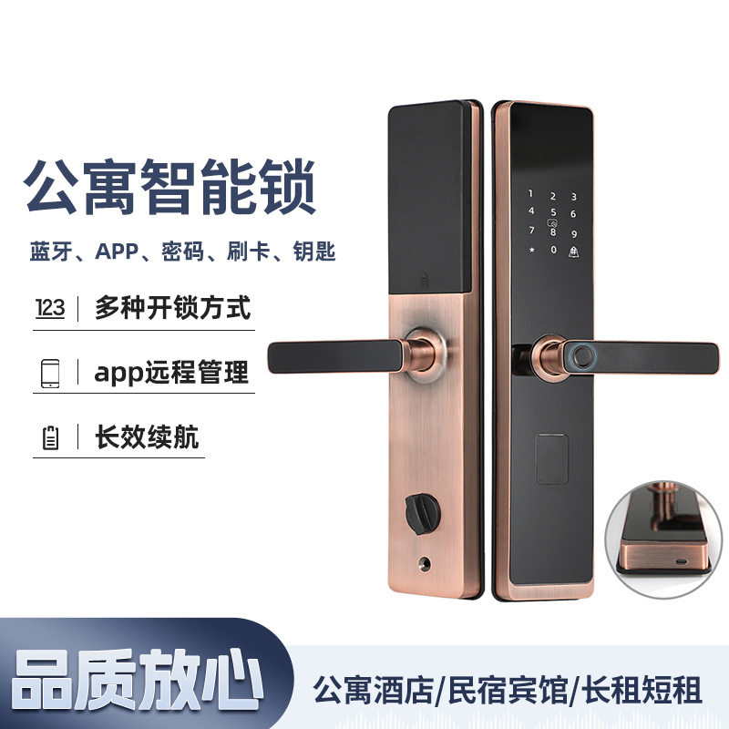家用民宿指纹密码防盗智能门锁